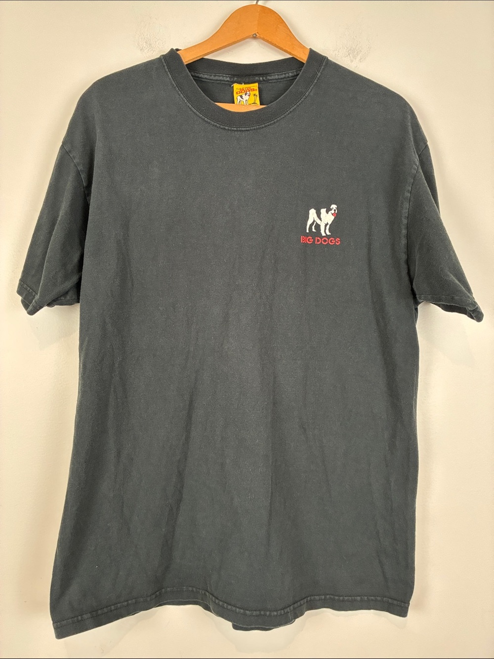 Big Dogs Mens Charcoal Short Sleeve Large T-Shirt 90s Vintage 5 OClock Somewhere